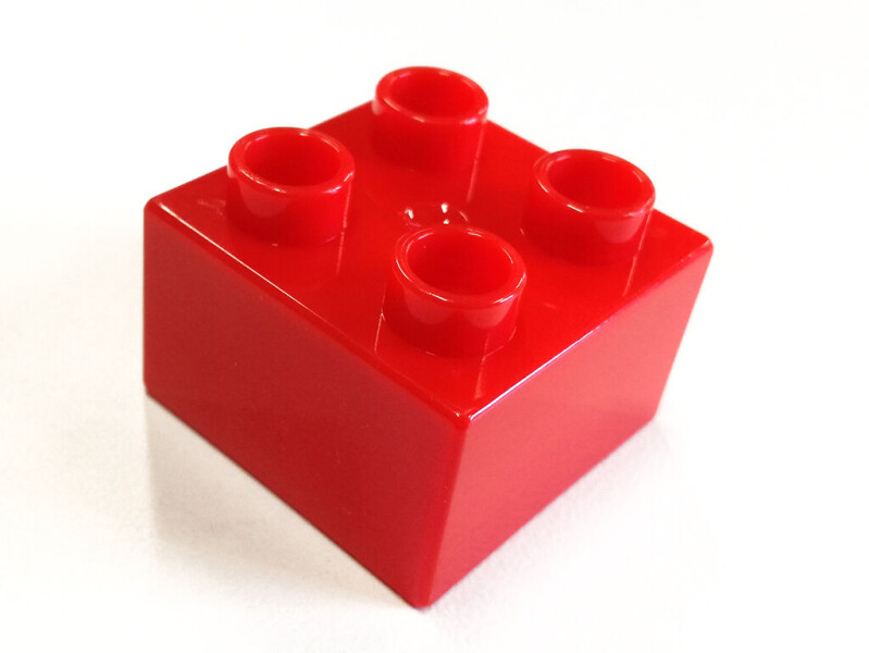 L-W Toys Junior Kostka 2x2 červená